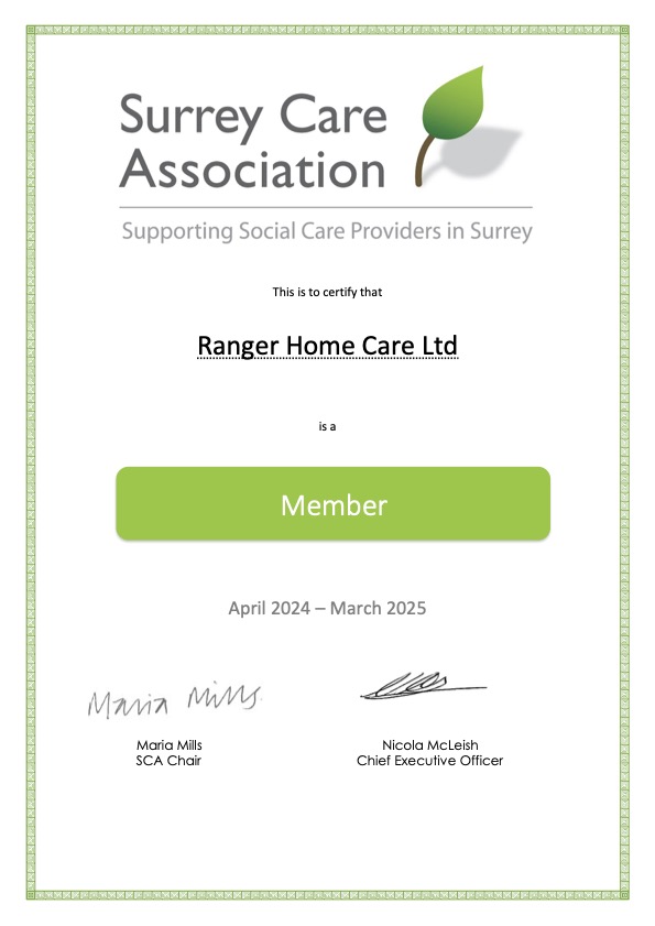 Ranger Home Care Ltd - SCA Certificate 2024_25